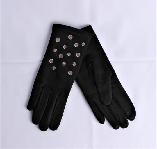 Shackelford ladies embroidered spot  glove black/beige Style; S/LK4855